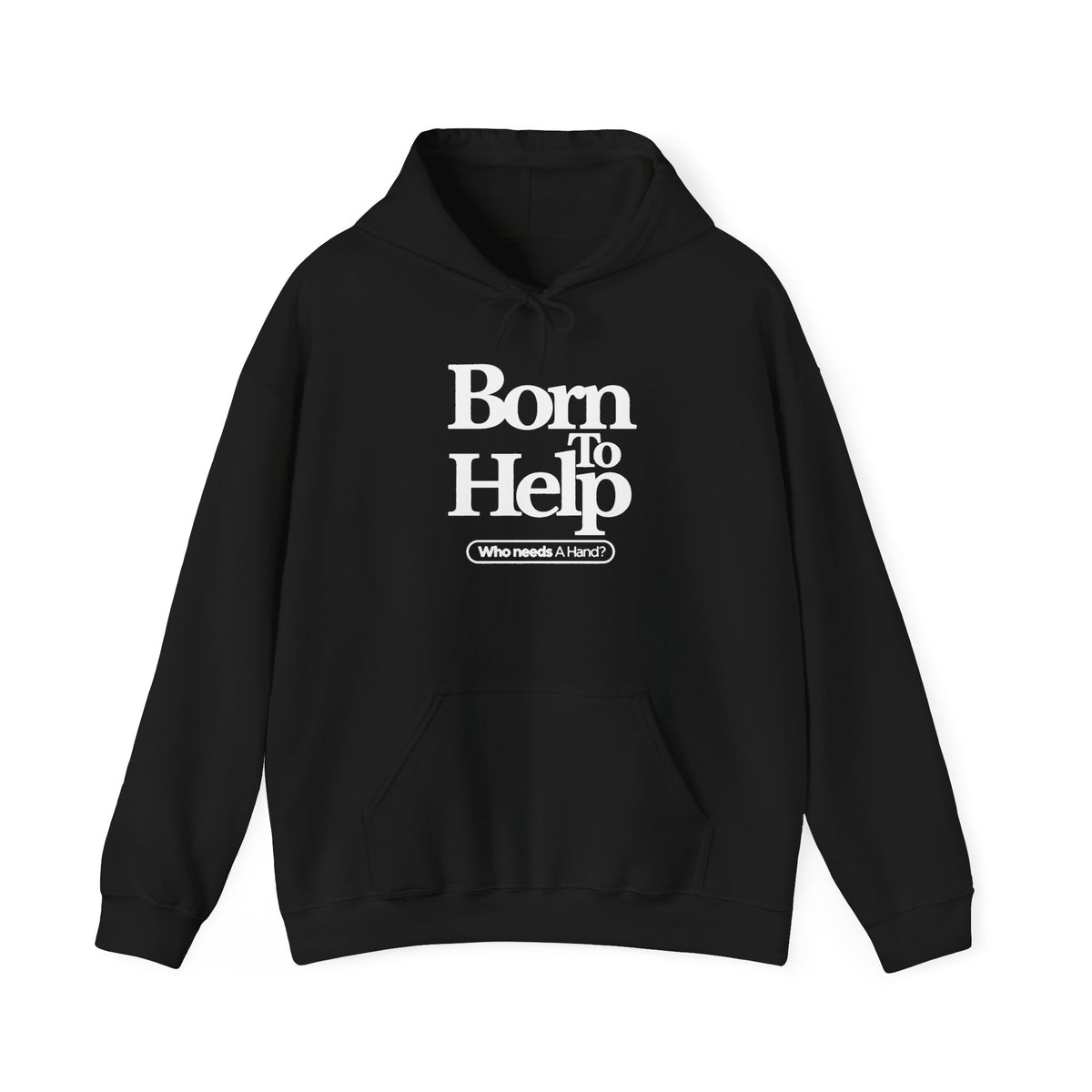 Classic Black Hoodie "Born To Help"